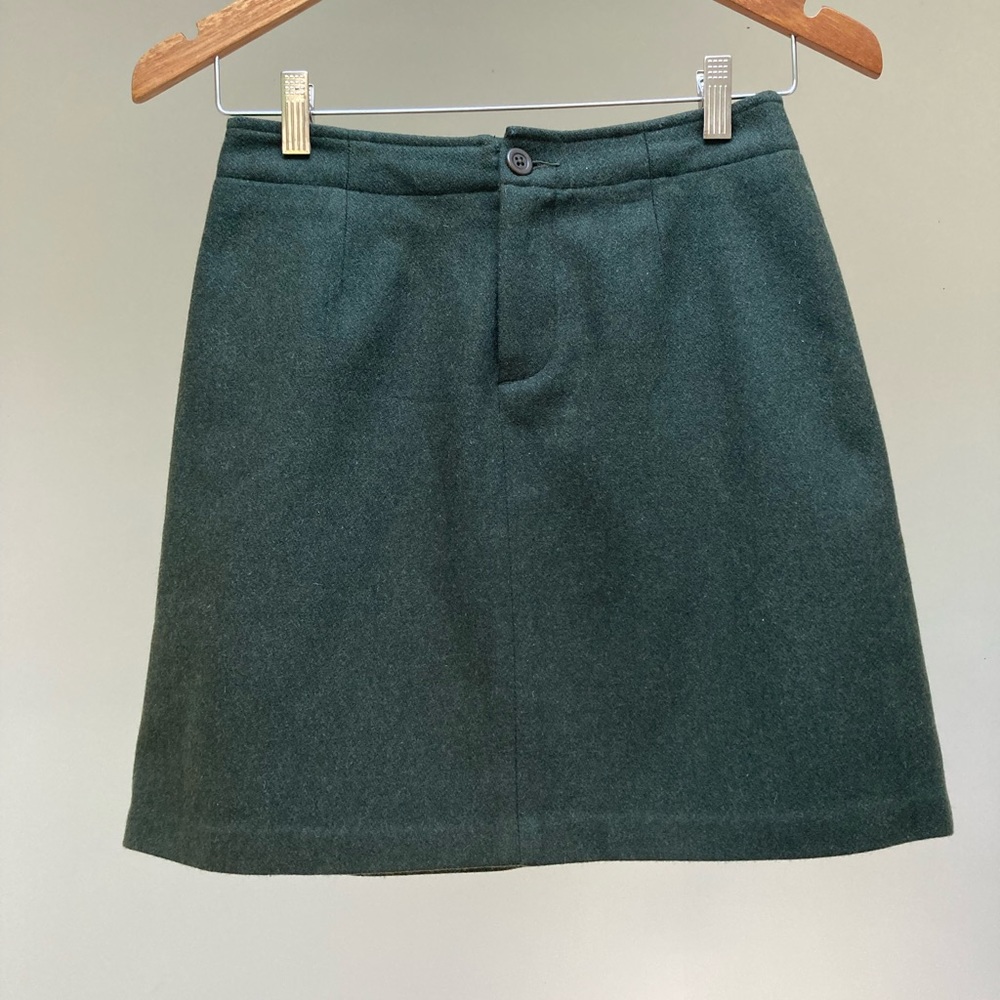 Gap | Basic Green Wool Blend Mini Skirt - image 2
